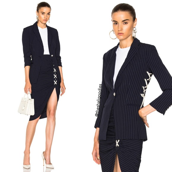 VERONICABEARD Taylor Blazer Striped Lace Up Side Jacket